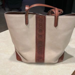 Brighton Ferrara St Tropez Cream and Brown Tote Bag